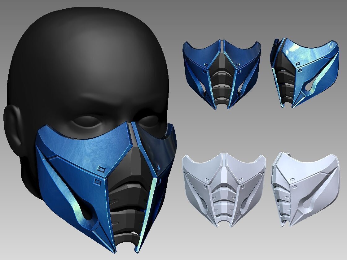 Sub-Zero Injustice 2 Great Master Assassin Mask - Cosplay 3D print model_8