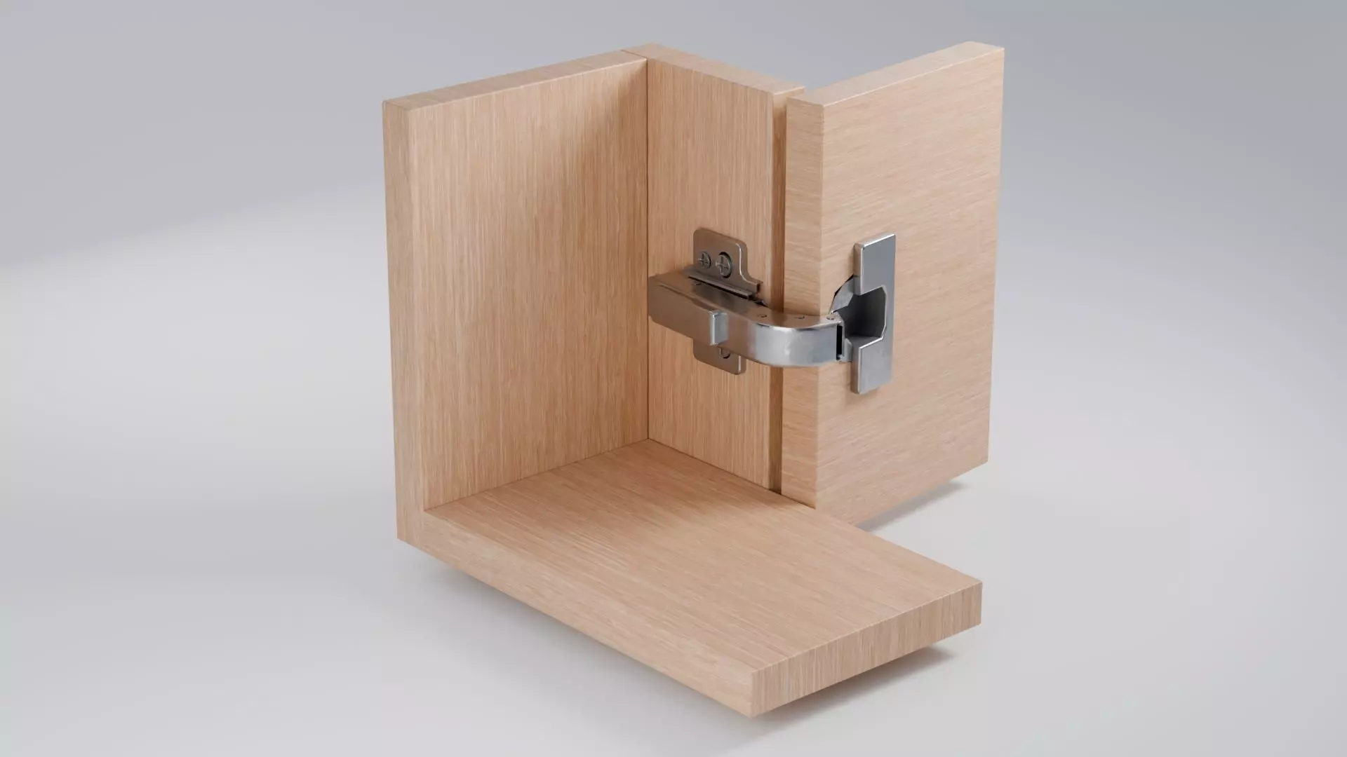 Cabinet Parallel Hydraulic Hinge 90 animated Low-poly 3D model Low-poly 3D model