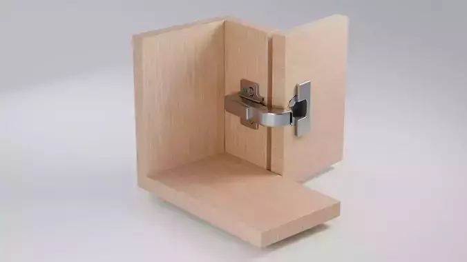 Cabinet Parallel Hydraulic Hinge 90 animated Low-poly 3D model