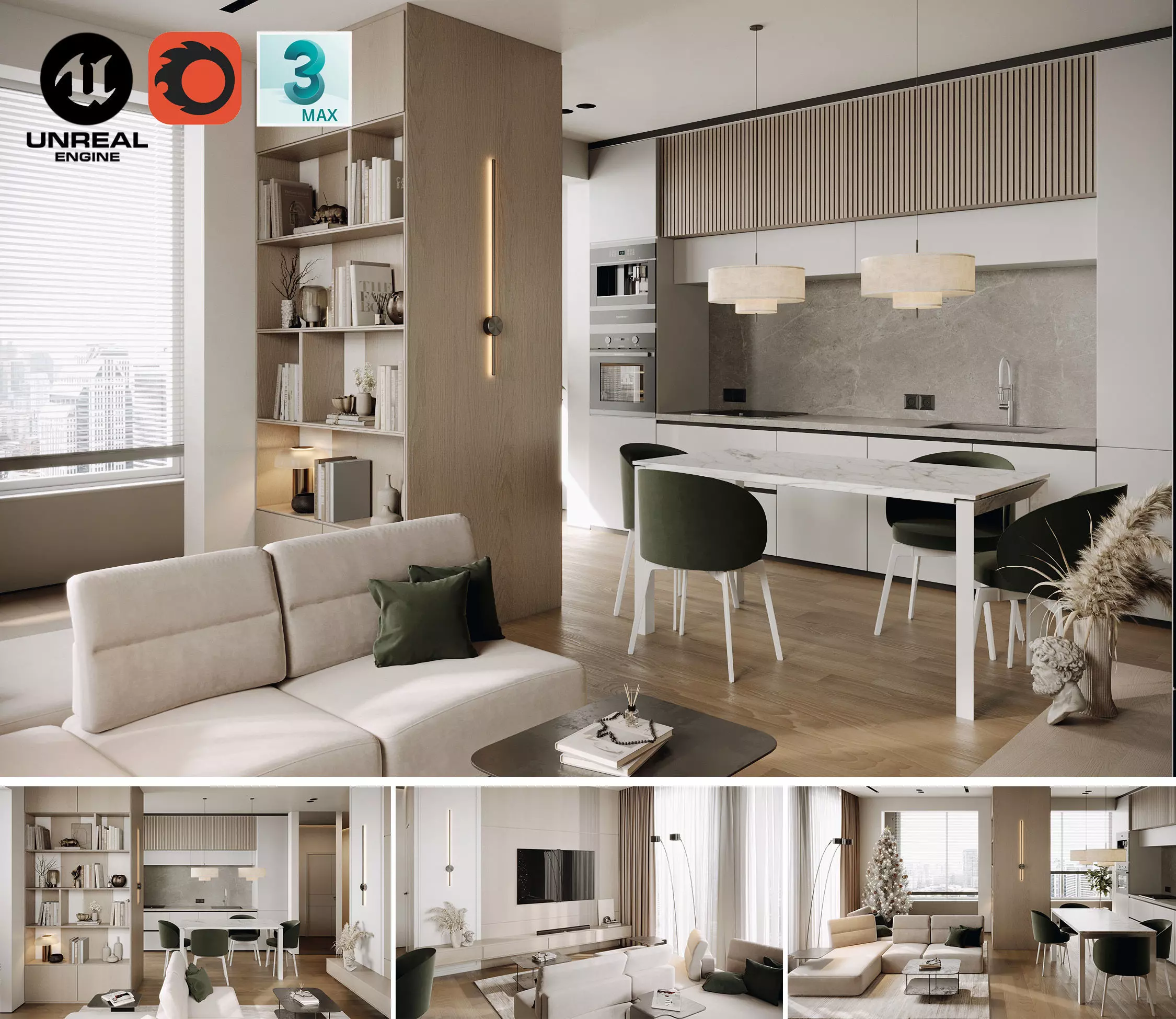 Modern Interior Scene  3ds Max  Corona Unreal Engine 3D model_0