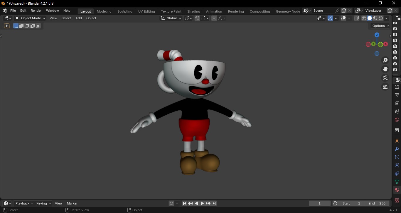 Cuphead 3D model_3