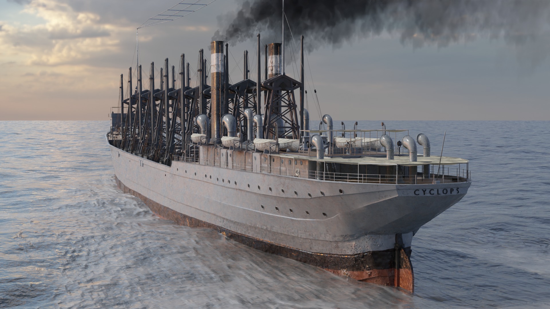 USS Cyclops - AC-4 - Collier Ship 3D model_17