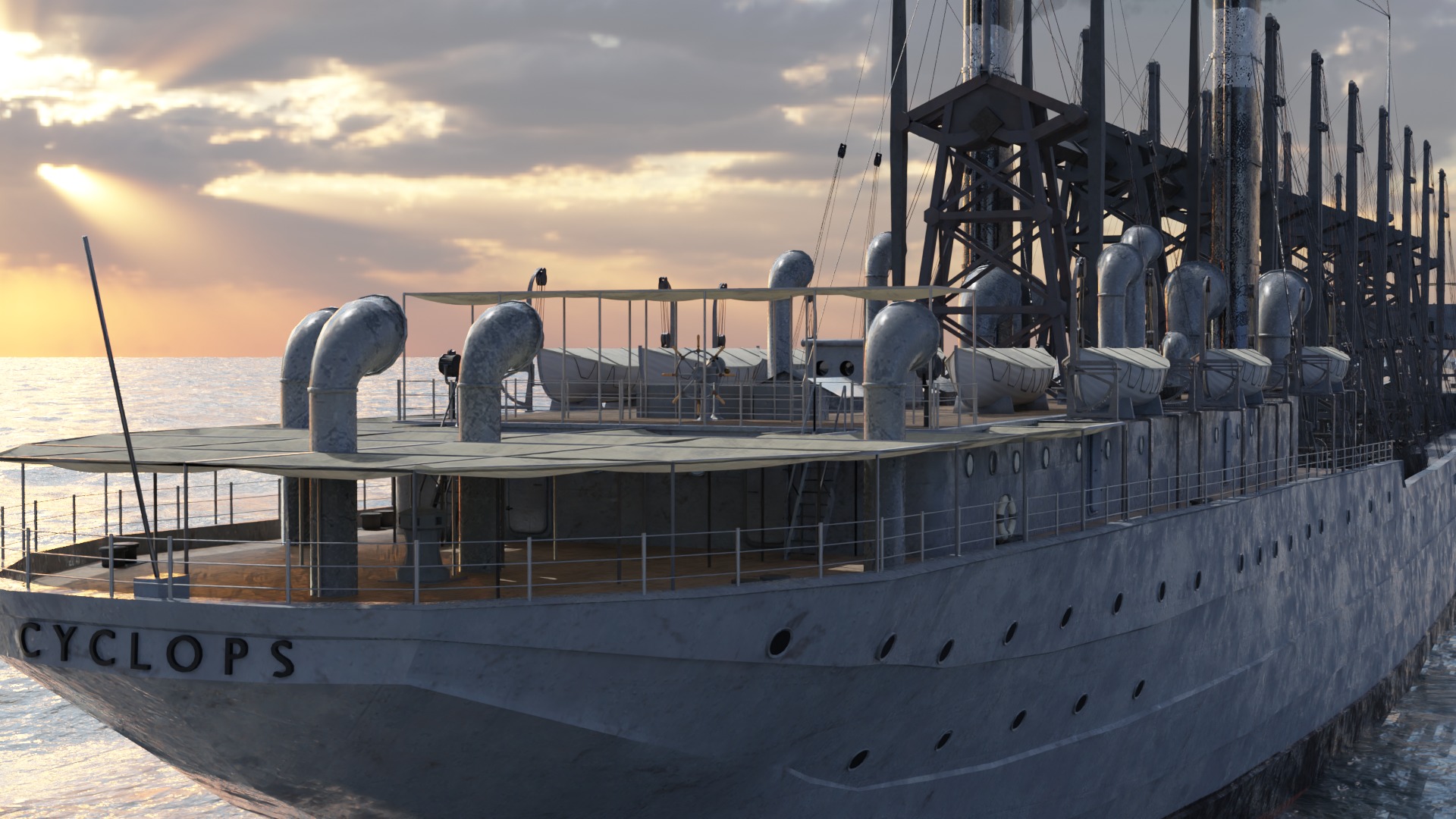 USS Cyclops - AC-4 - Collier Ship 3D model_13