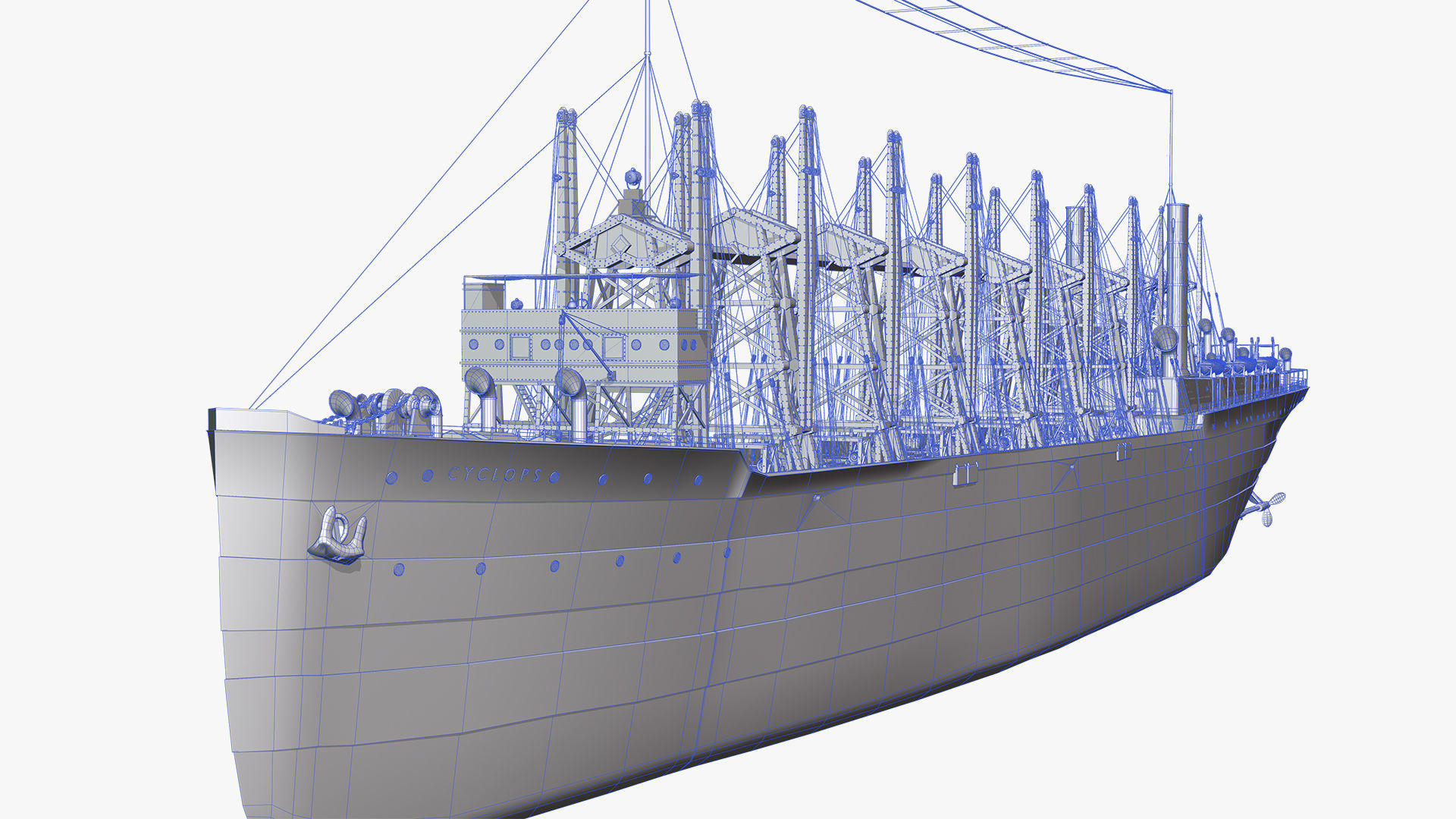 USS Cyclops - AC-4 - Collier Ship 3D model_8