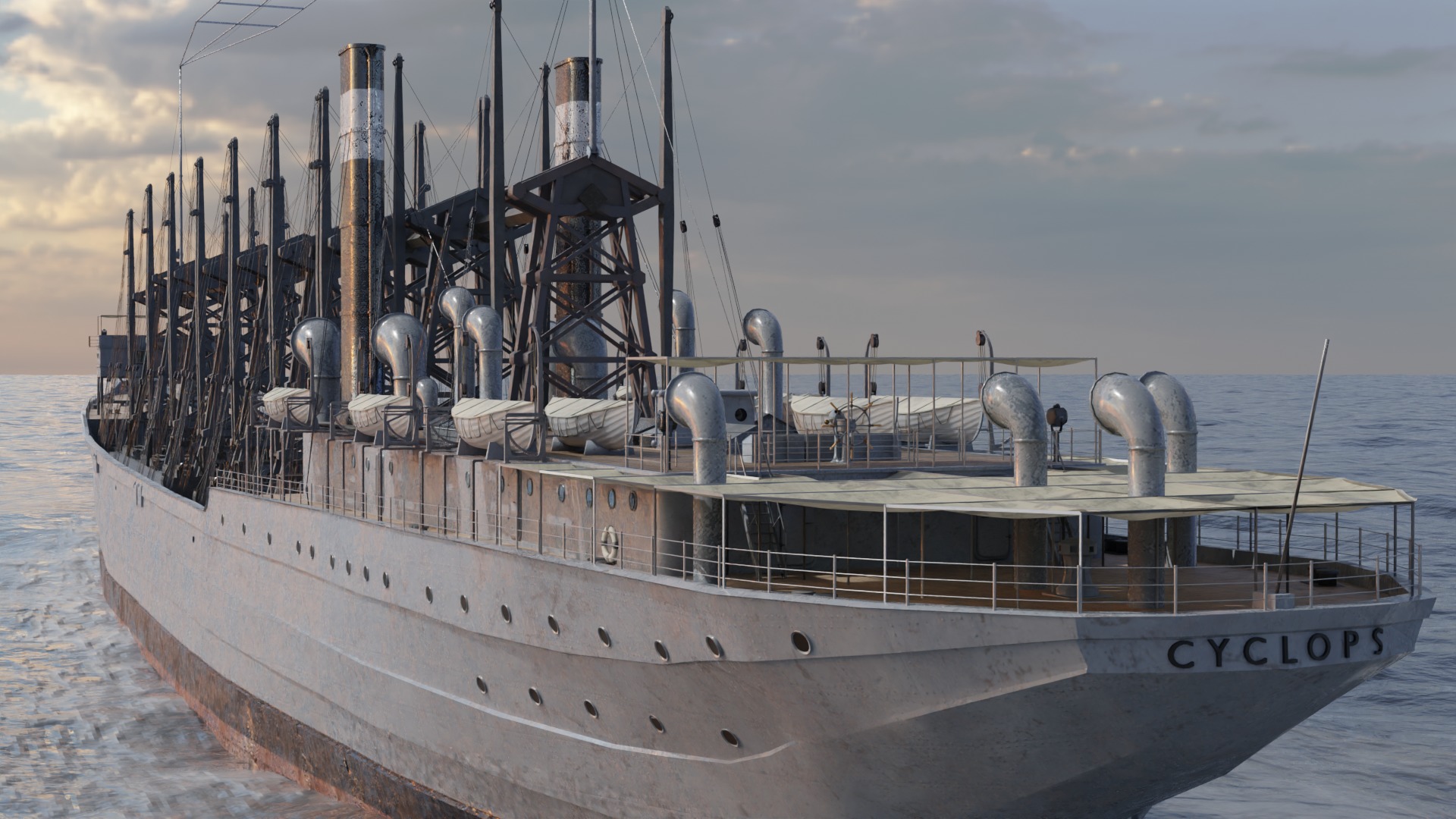USS Cyclops - AC-4 - Collier Ship 3D model_43