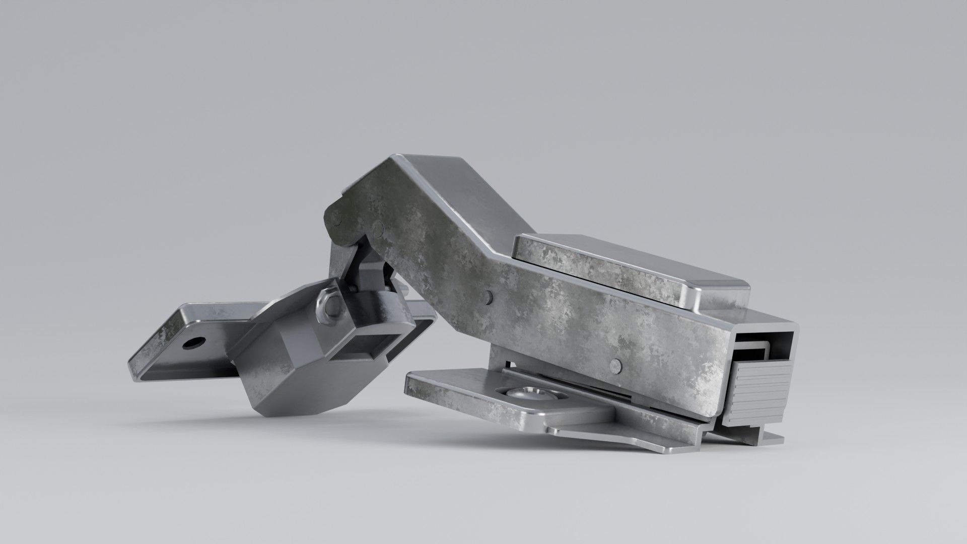 Cabinet Hydraulic Corner Cup Hinge 45 animated Low-poly 3D model Low-poly 3D model_3