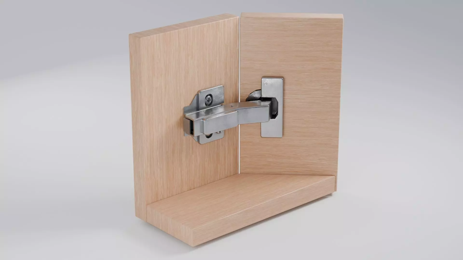 Cabinet Hydraulic Corner Cup Hinge 45 animated Low-poly 3D model Low-poly 3D model_0