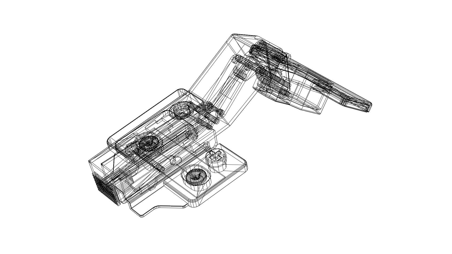Cabinet Hydraulic Corner Cup Hinge 45 animated Low-poly 3D model Low-poly 3D model_6