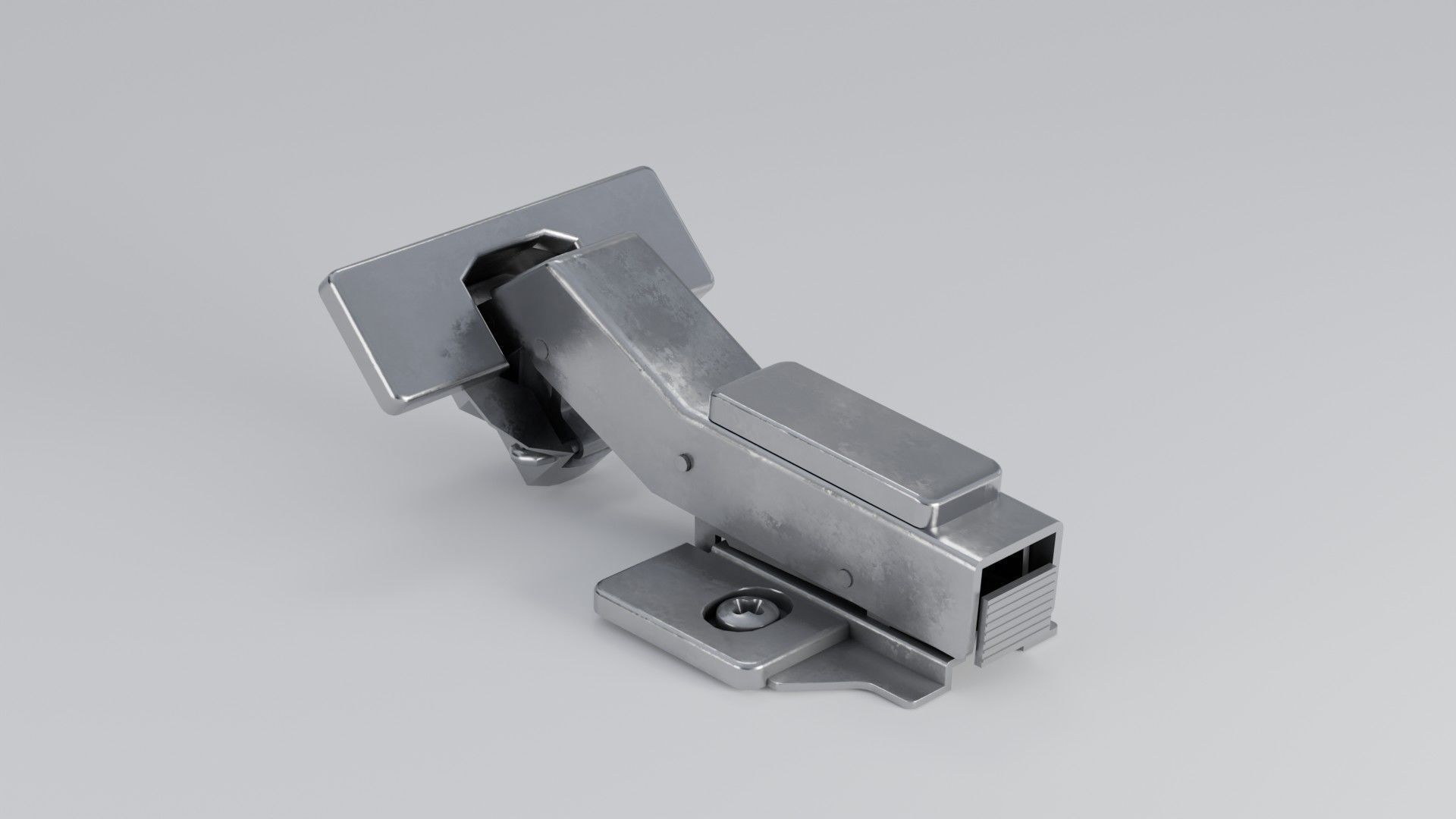 Cabinet Hydraulic Corner Cup Hinge 45 animated Low-poly 3D model Low-poly 3D model_2