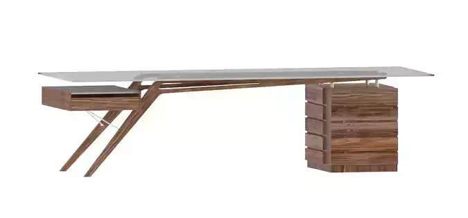 Kardiel Mid Century Modern Protractor Wood 3D model