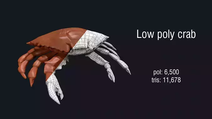 Crab low poly model