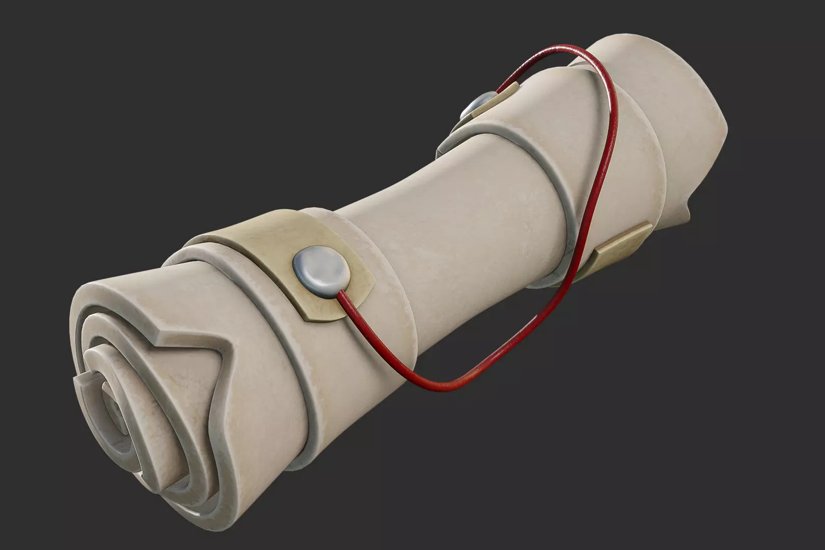 a scroll Low-poly 3D model_0