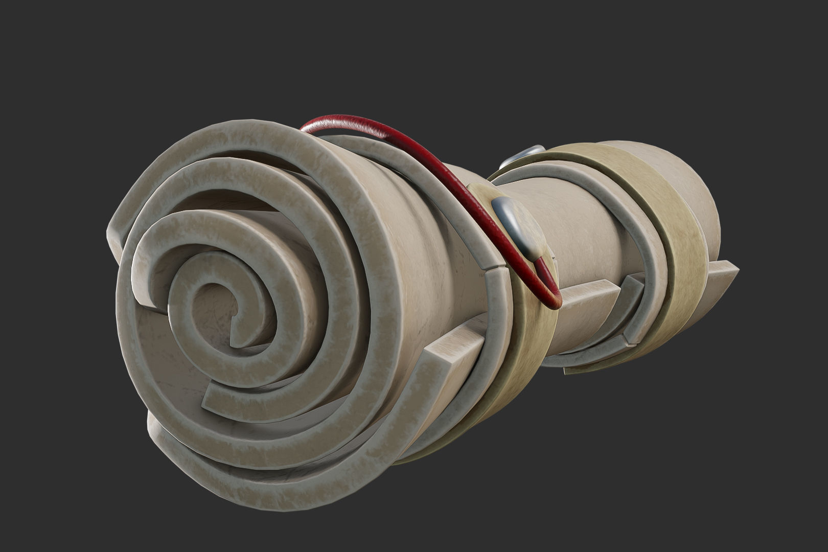 a scroll Low-poly 3D model_1