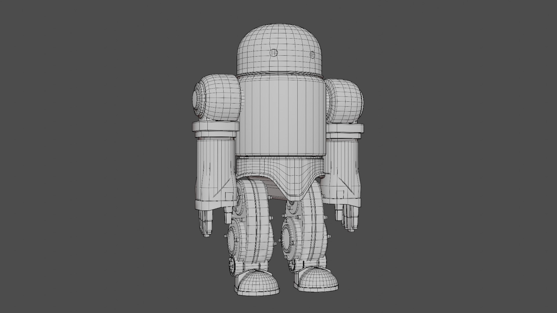 Old Robot humanoid A2 - rigged Low-poly 3D model_20