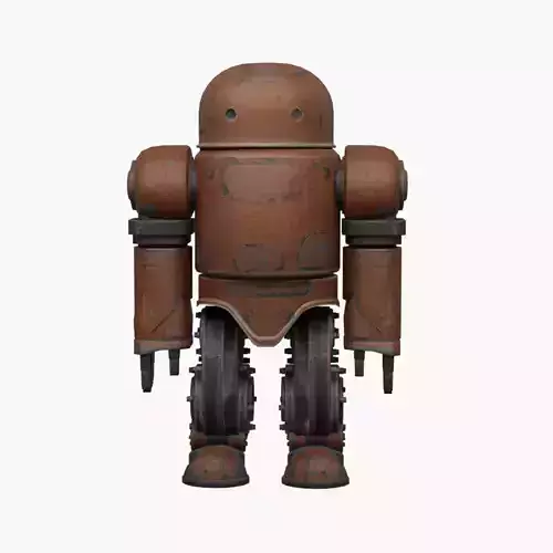 Old Robot humanoid A2 - rigged Low-poly 3D model