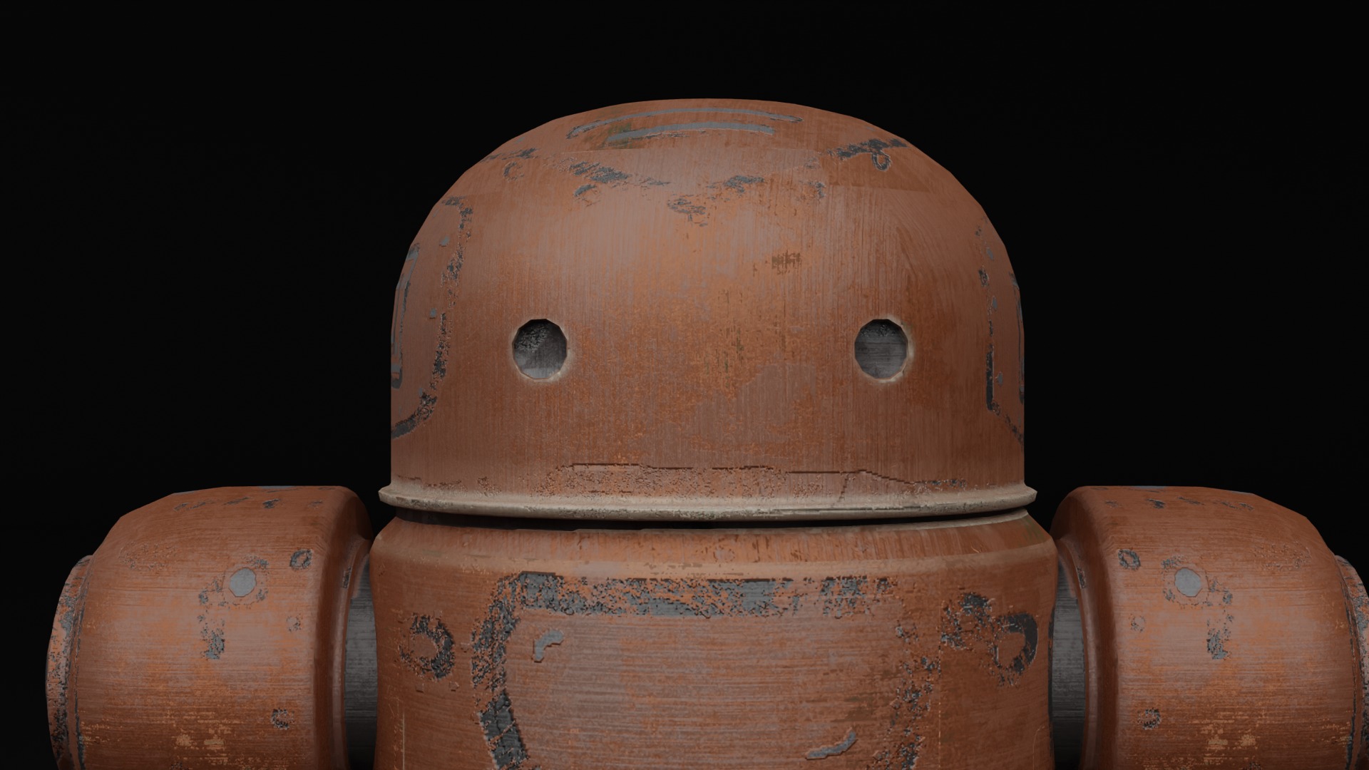 Old Robot humanoid A2 - rigged Low-poly 3D model_19