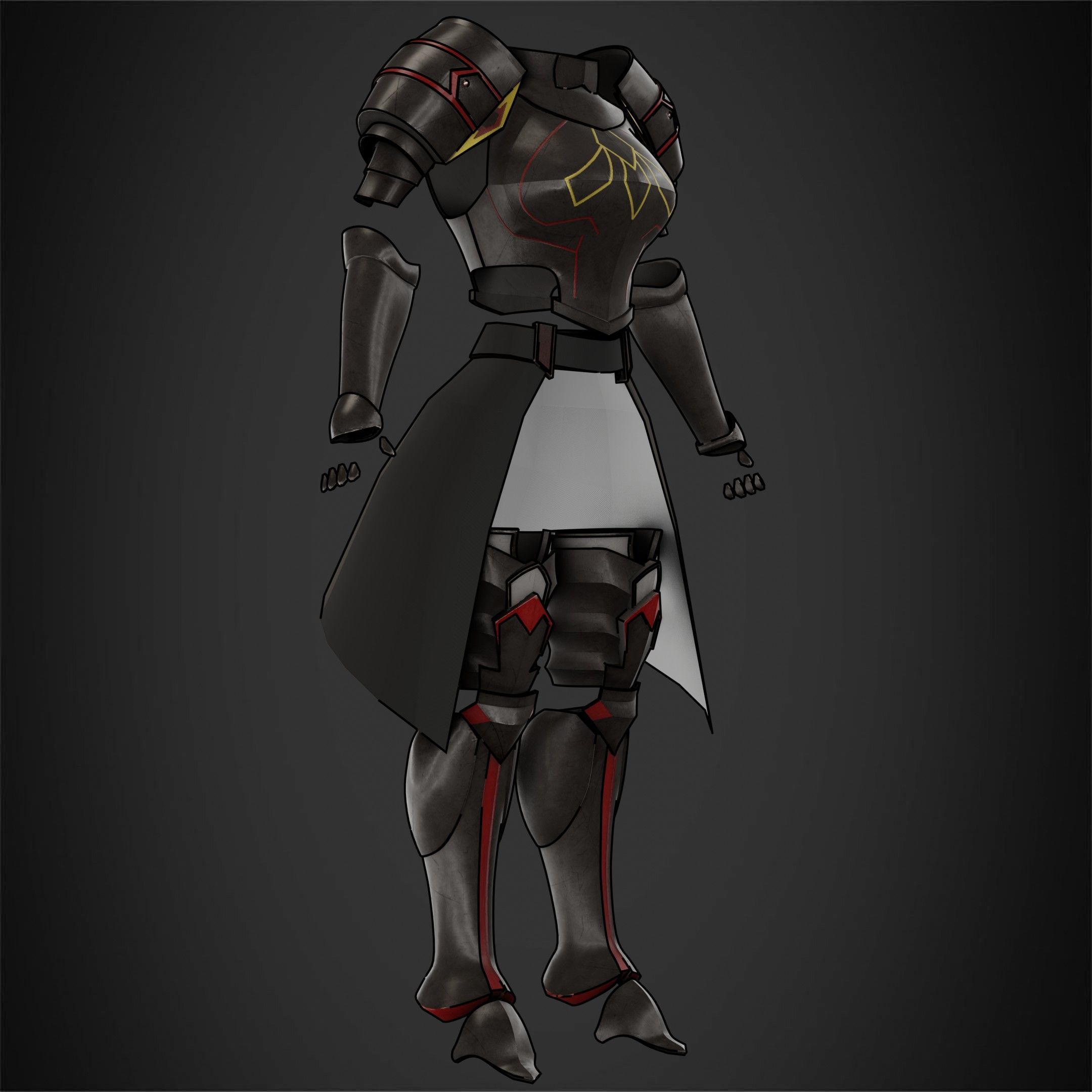 Overlord Leinas Rockbruise Heavy Explosion Armor for Cosplay 3D print model_9