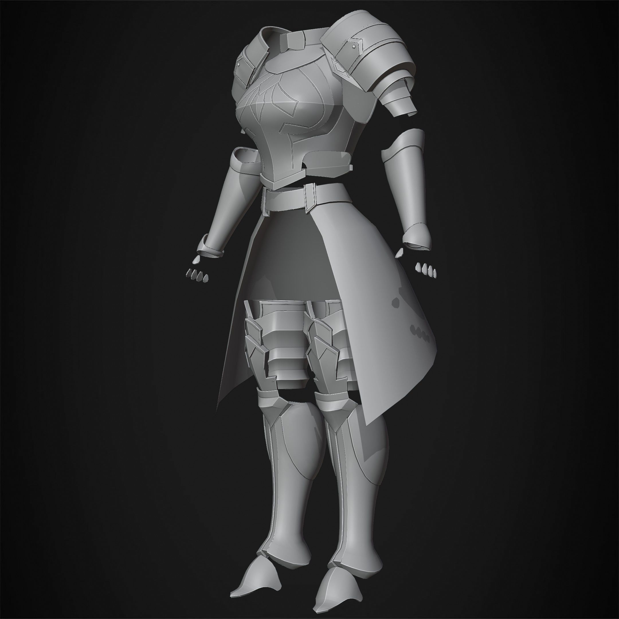 Overlord Leinas Rockbruise Heavy Explosion Armor for Cosplay 3D print model_12