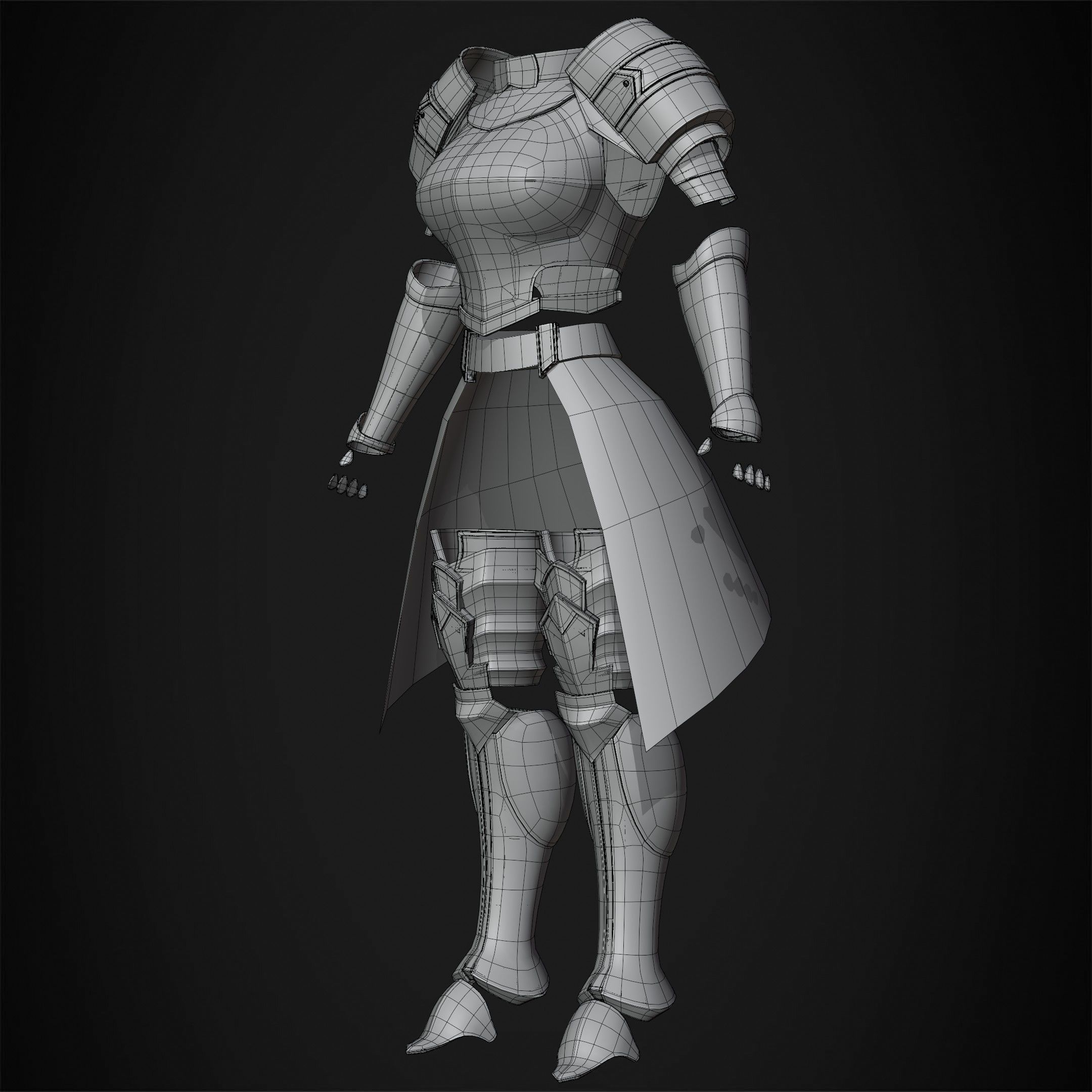 Overlord Leinas Rockbruise Heavy Explosion Armor for Cosplay 3D print model_13