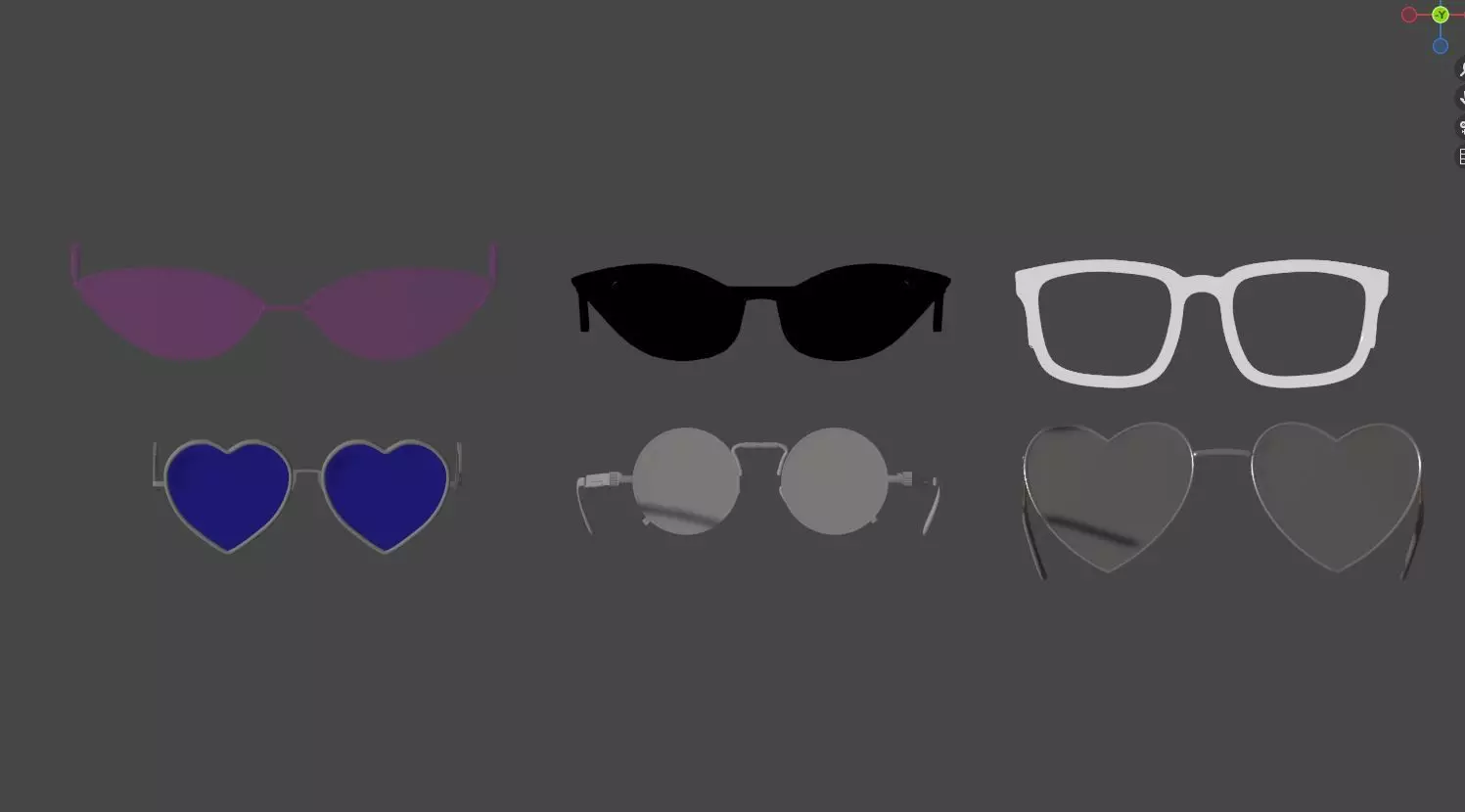 Glasses Pack 3D model Low-poly 3D model_0