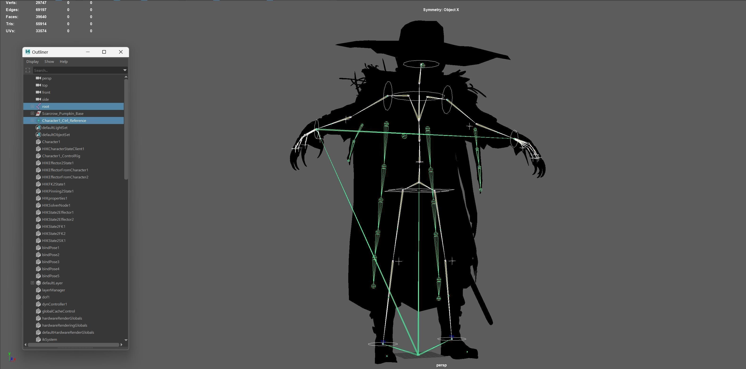 Scarecrow PumpkinHead Low-poly 3D model_26