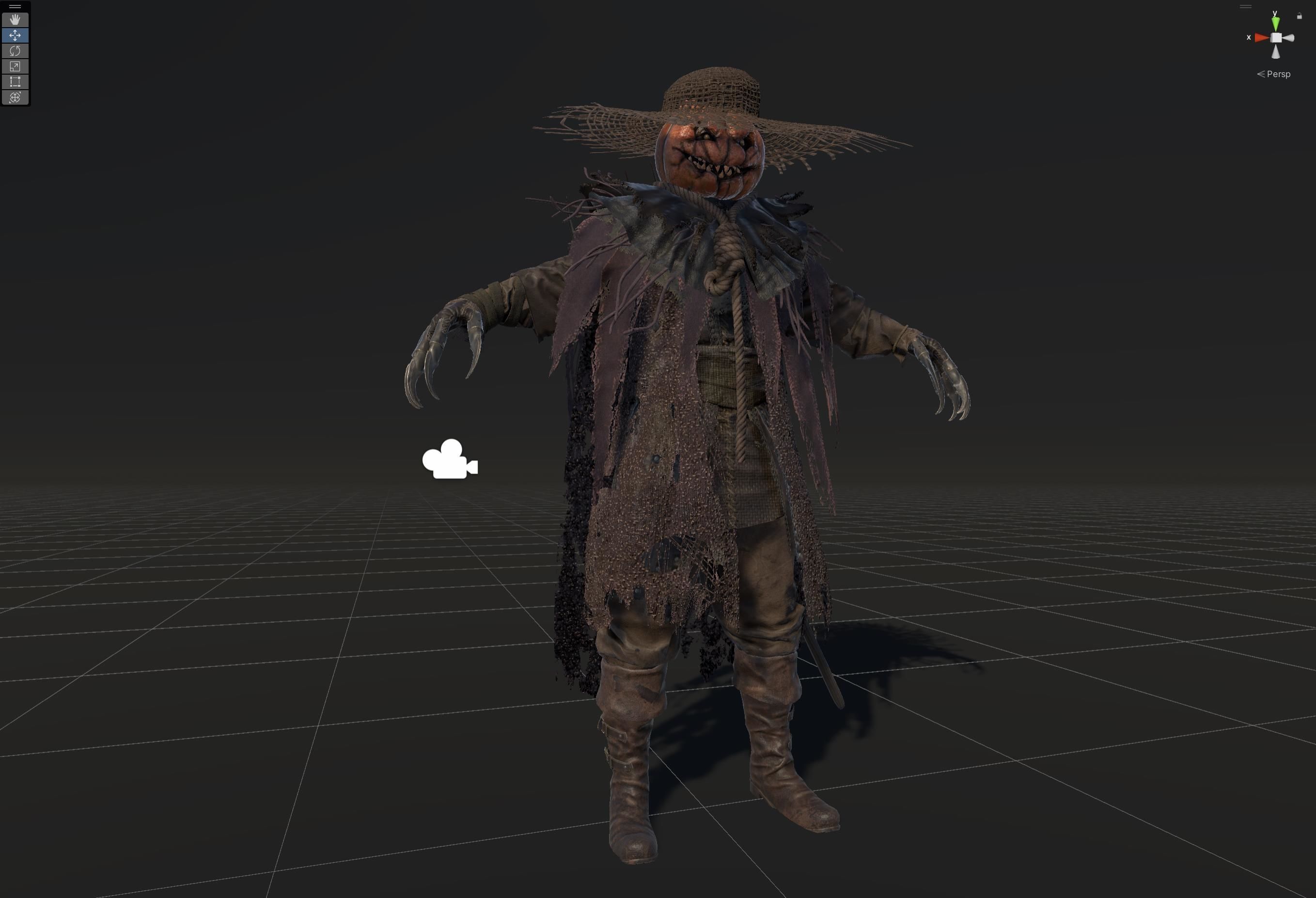 Scarecrow PumpkinHead Low-poly 3D model_35
