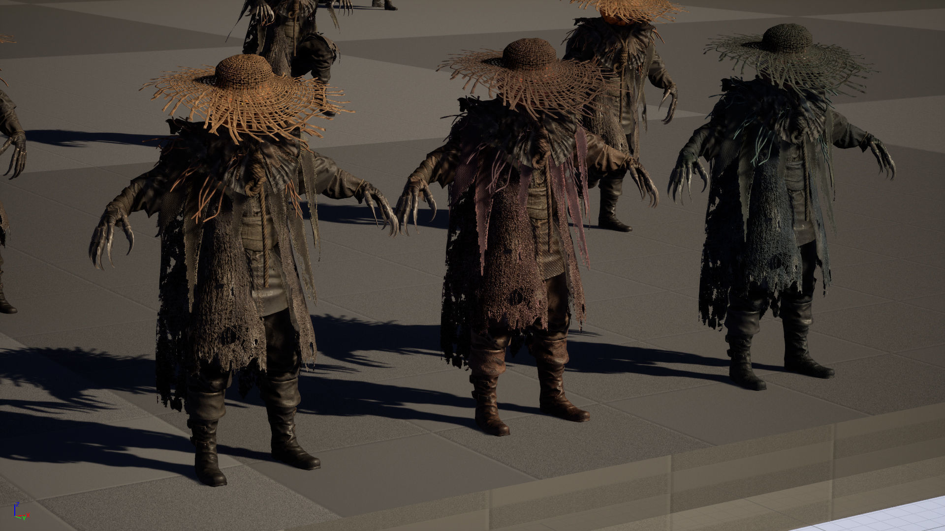 Scarecrow PumpkinHead Low-poly 3D model_28