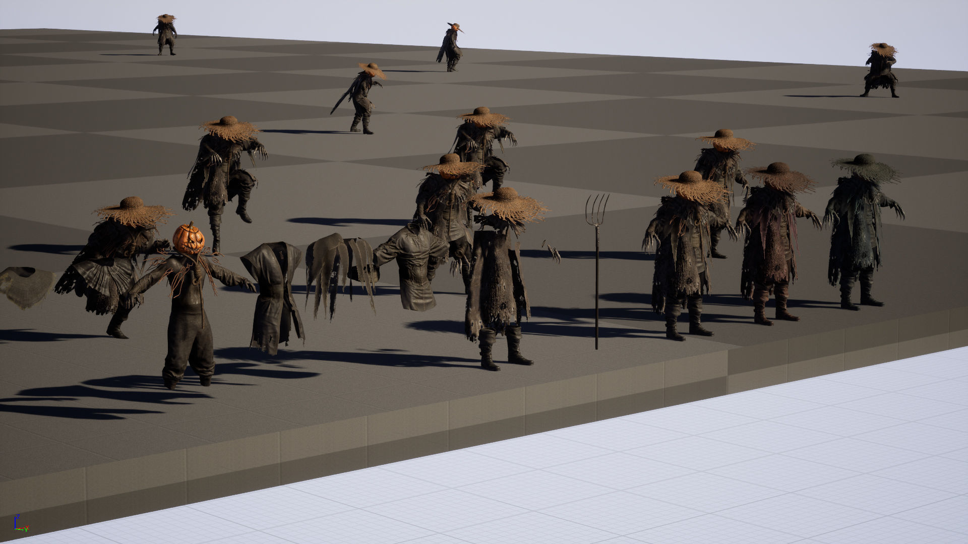 Scarecrow PumpkinHead Low-poly 3D model_31