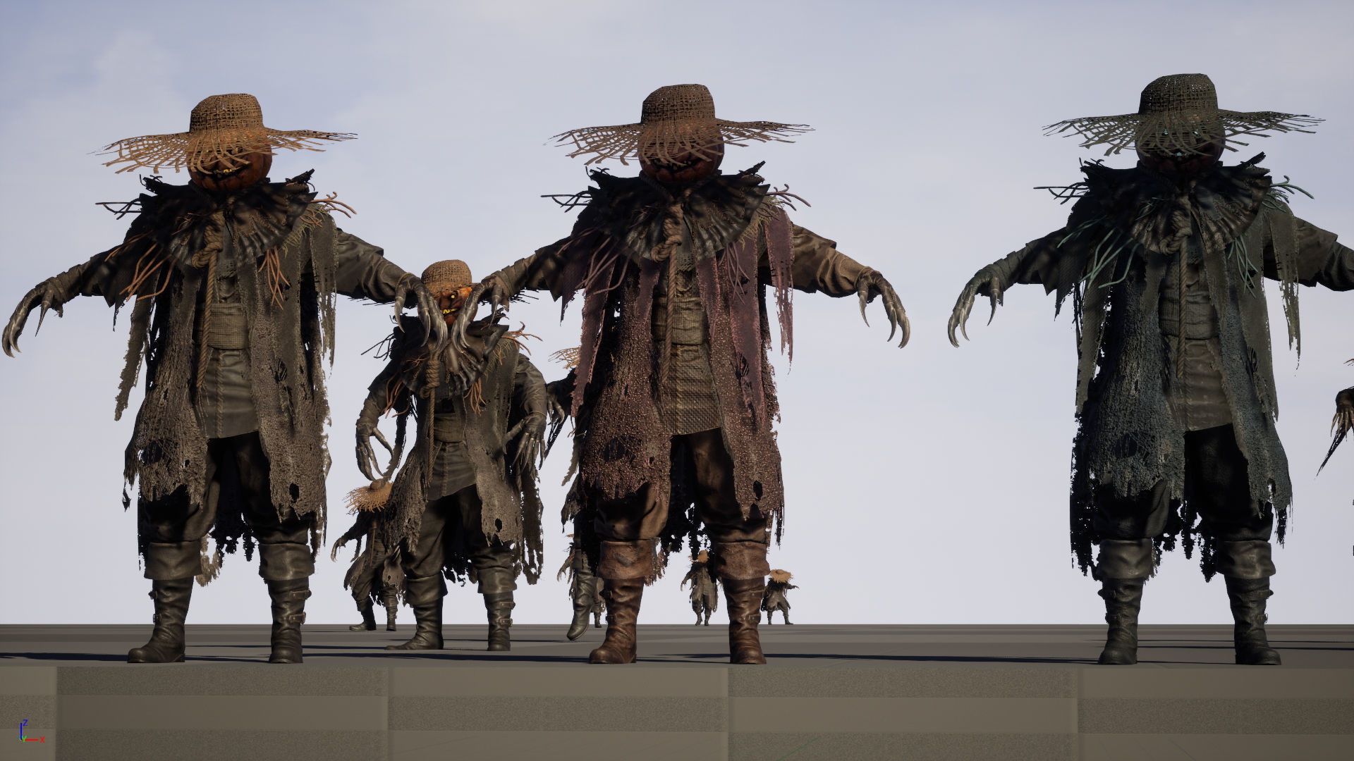 Scarecrow PumpkinHead Low-poly 3D model_30