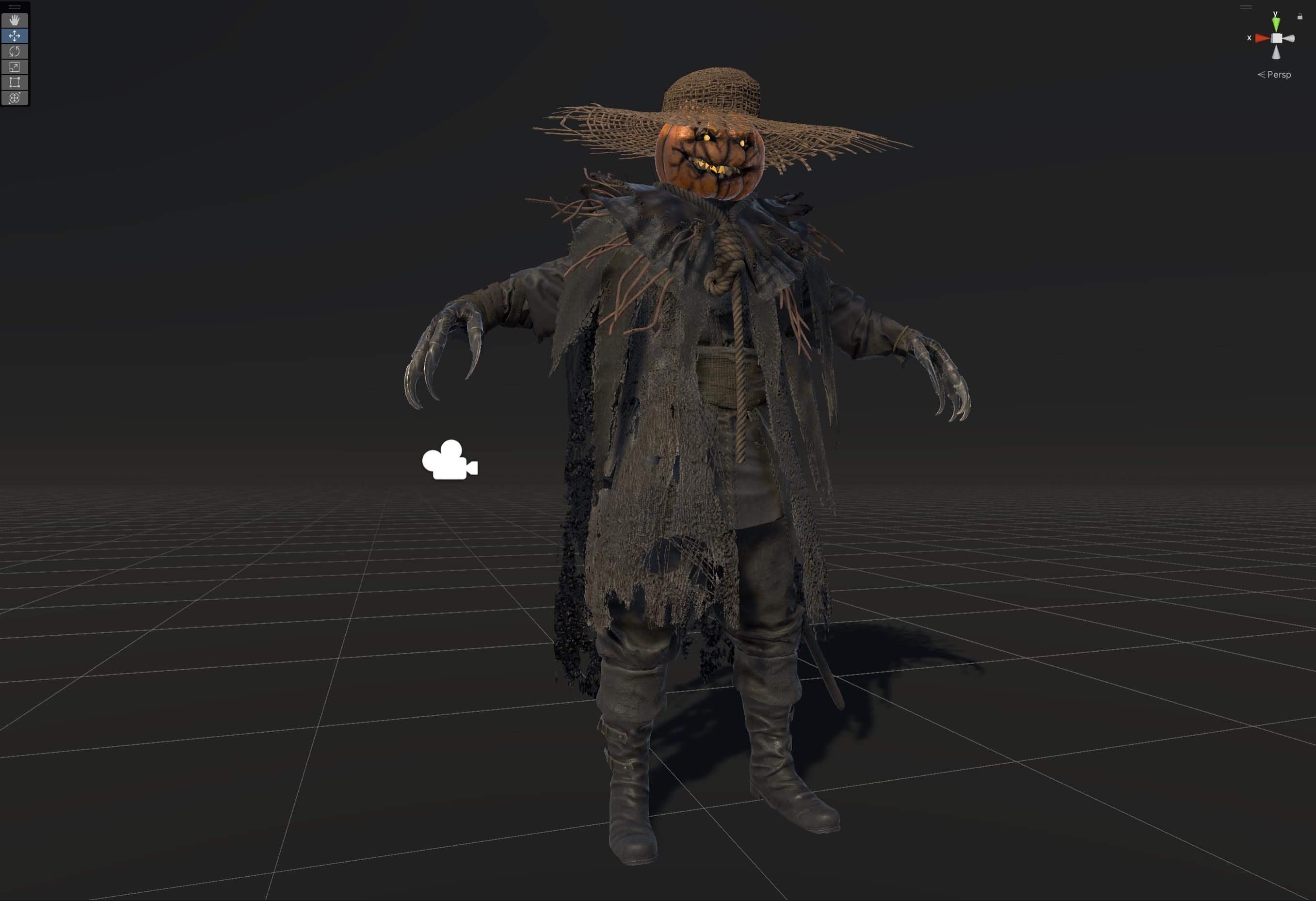 Scarecrow PumpkinHead Low-poly 3D model_34