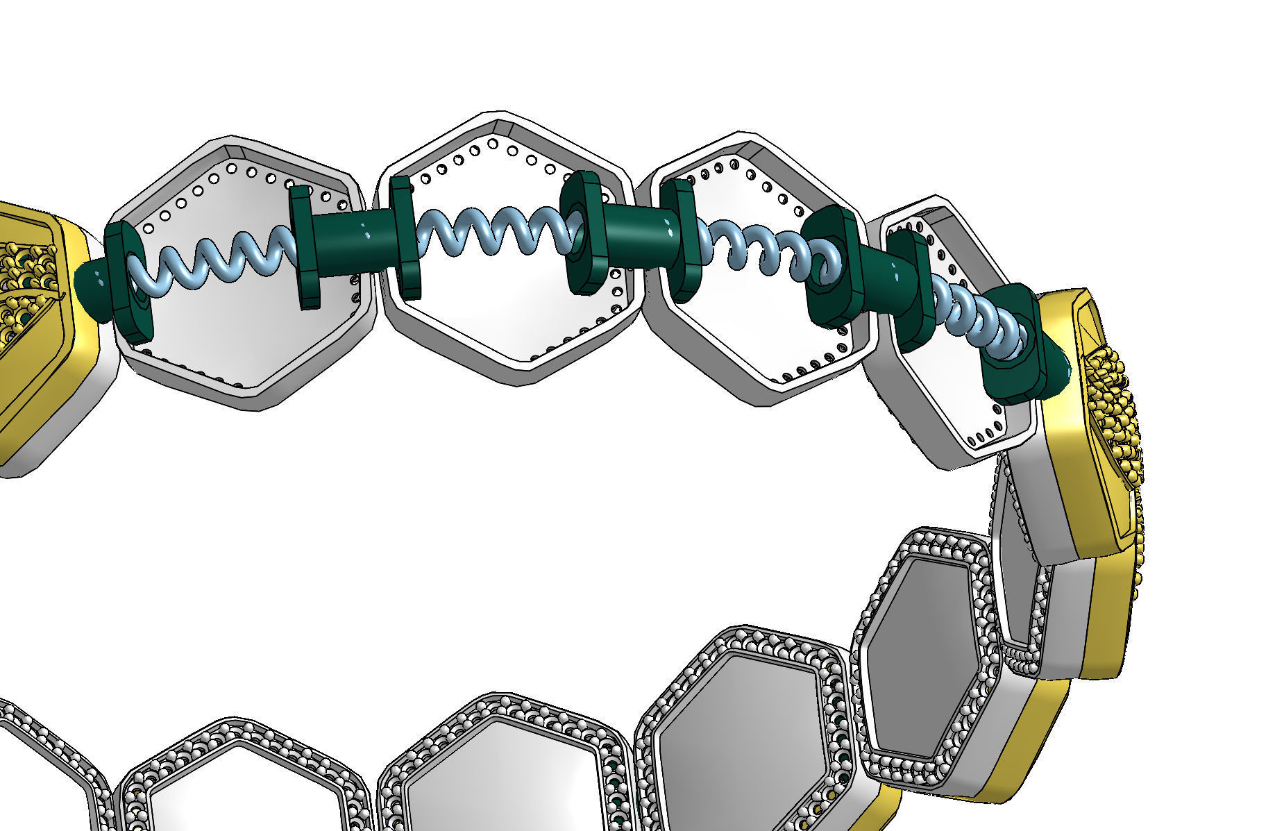 Stretchable bracelet cad file  3D print model_10