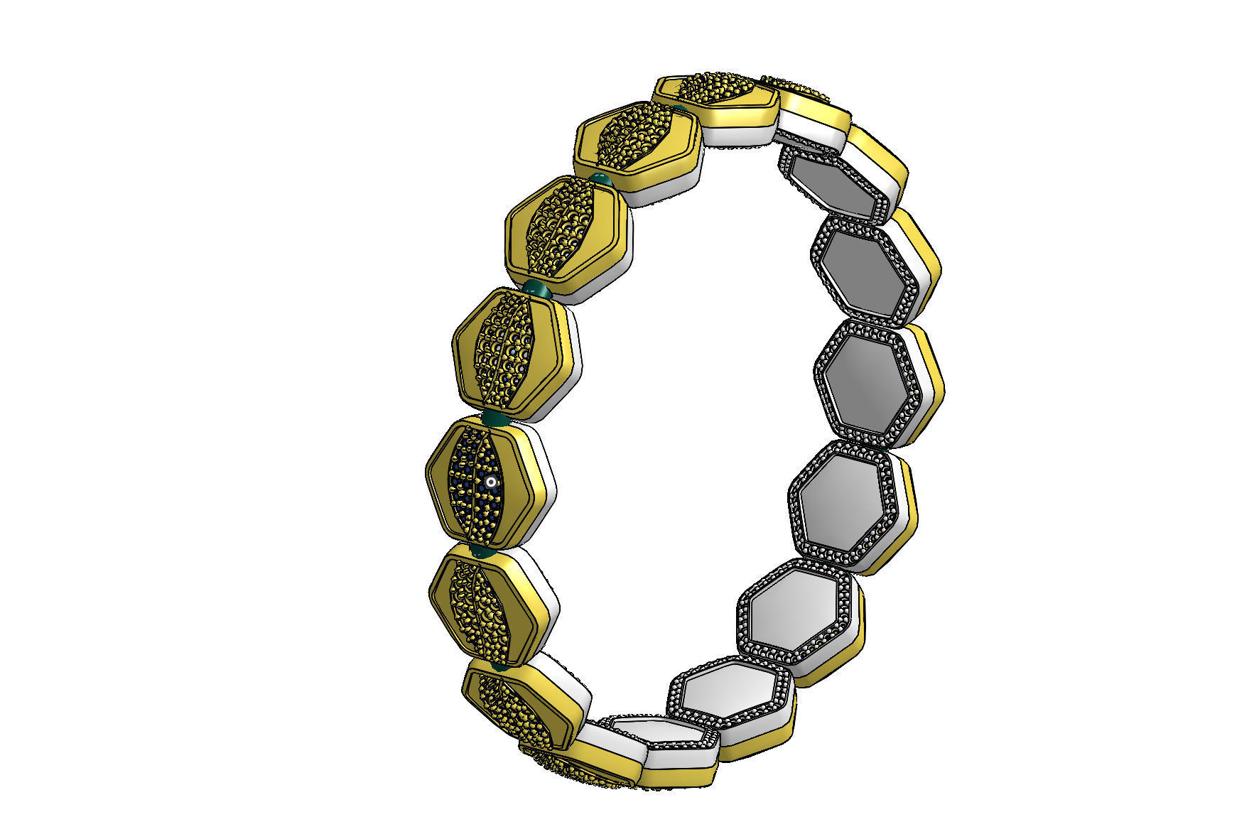 Stretchable bracelet cad file  3D print model_12