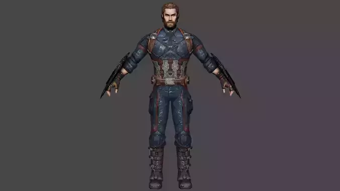 Captain America  Low-poly 3D model