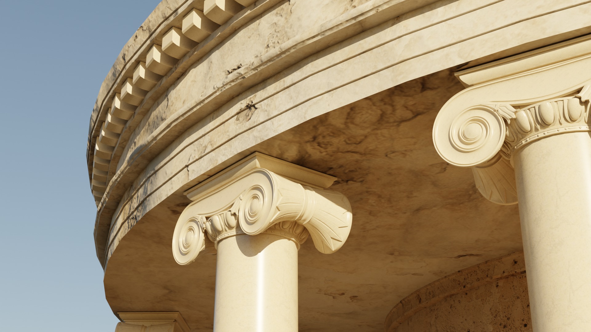 Ancient round temple  Free 3D model_6