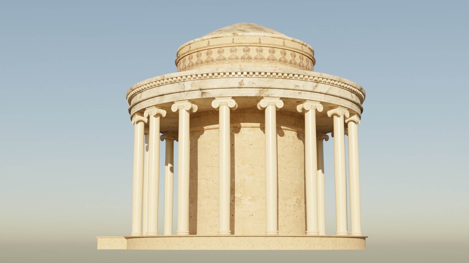 Ancient round temple  Free 3D model_3