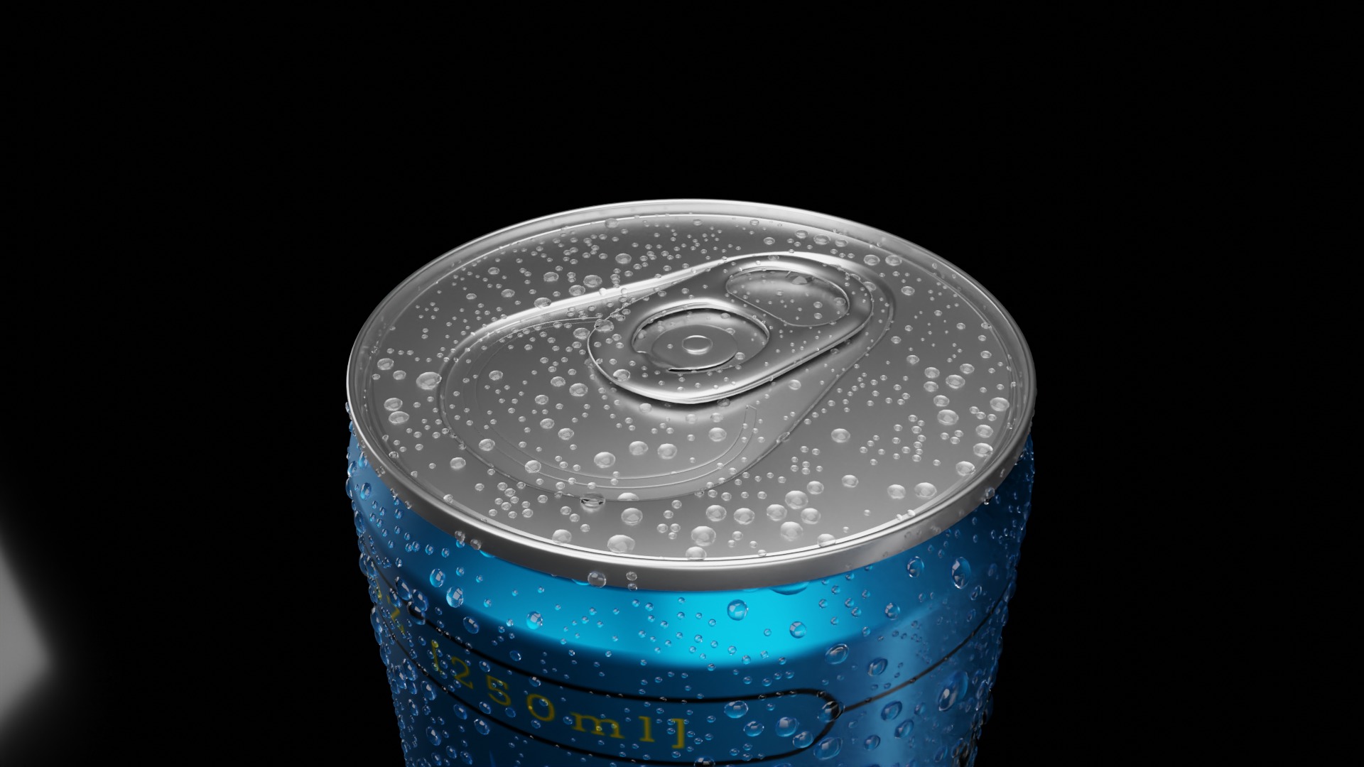 250ml Slim Beverage Can with Water Droplets Open and Closed Tabs Low-poly 3D model_5