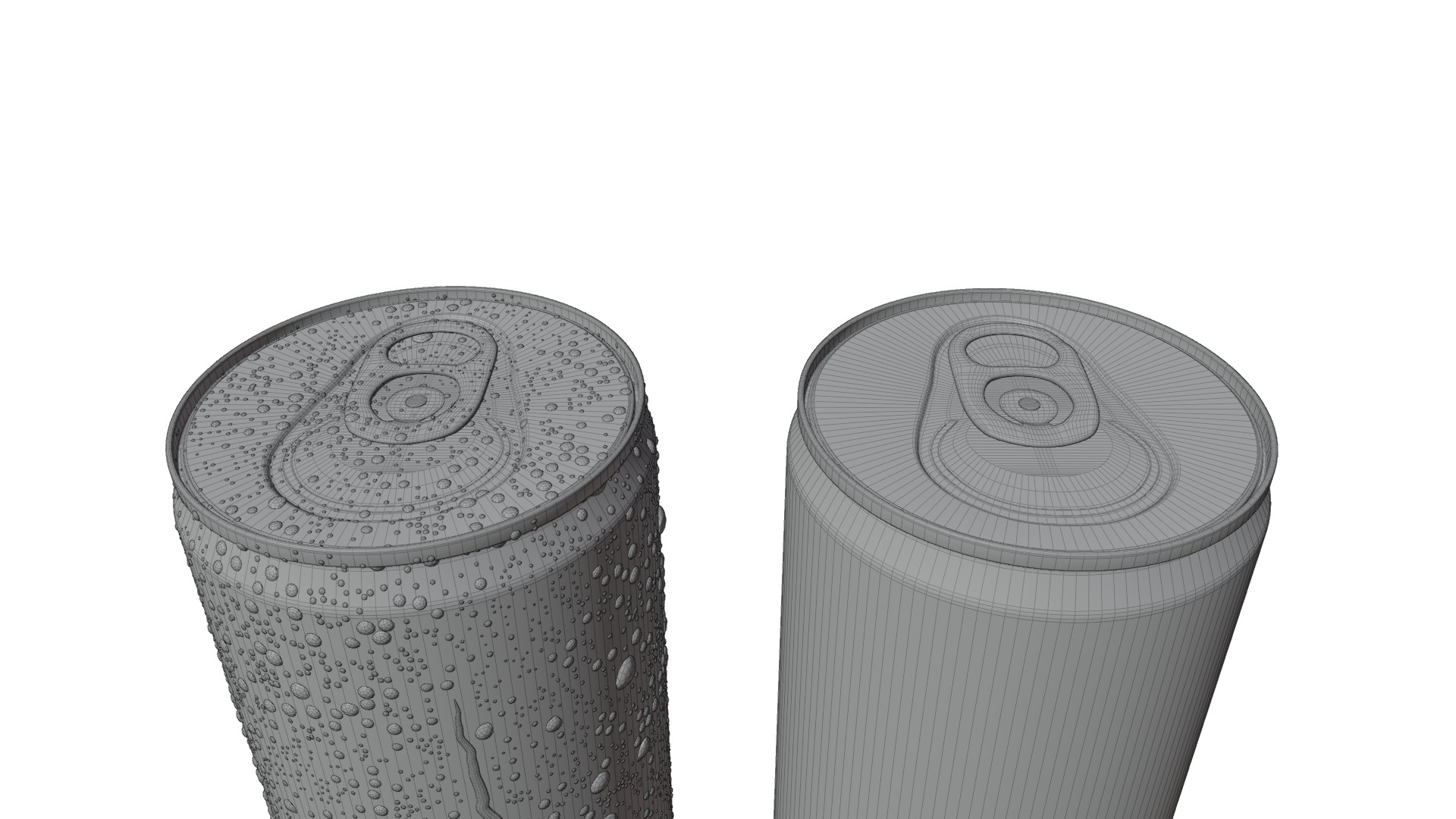 250ml Slim Beverage Can with Water Droplets Open and Closed Tabs Low-poly 3D model_16