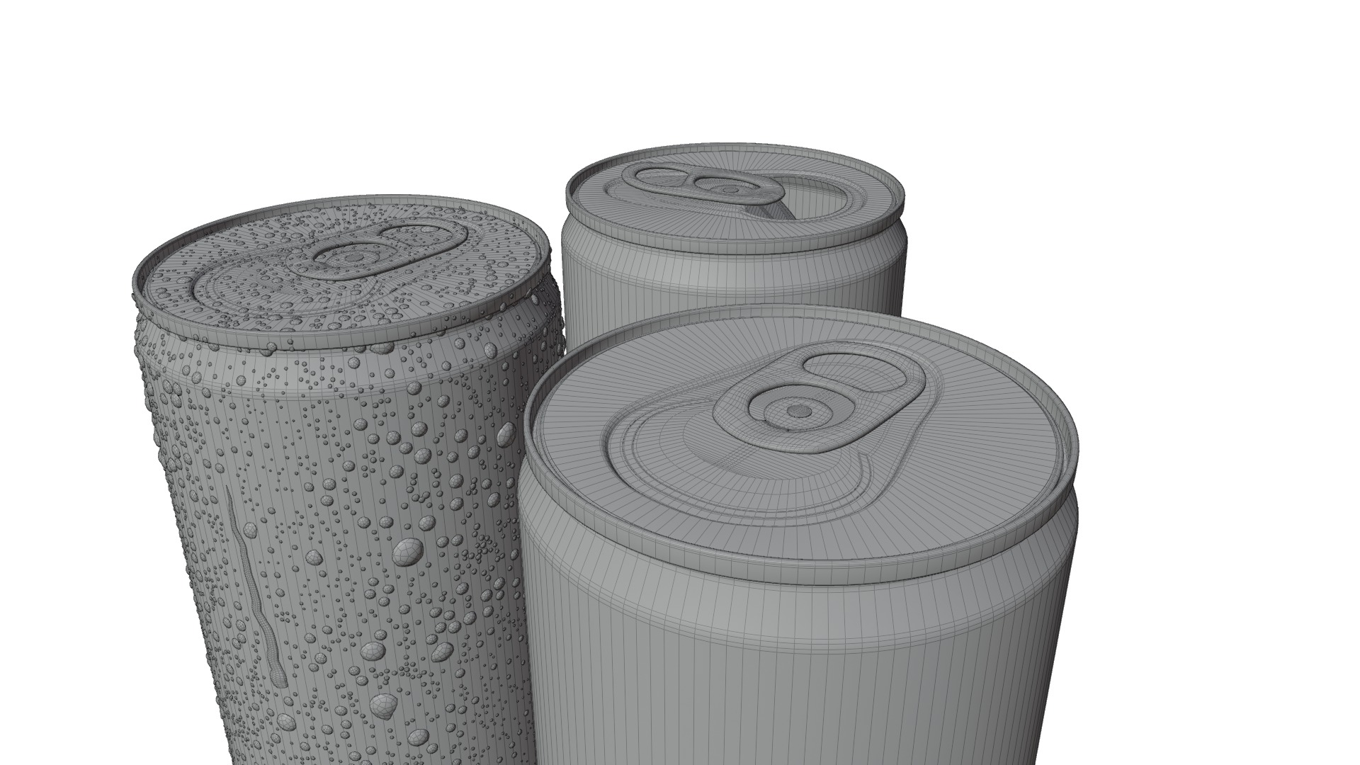 250ml Slim Beverage Can with Water Droplets Open and Closed Tabs Low-poly 3D model_18