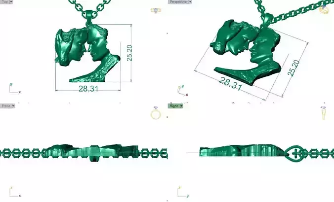 couple pendant 3d model print  3D model