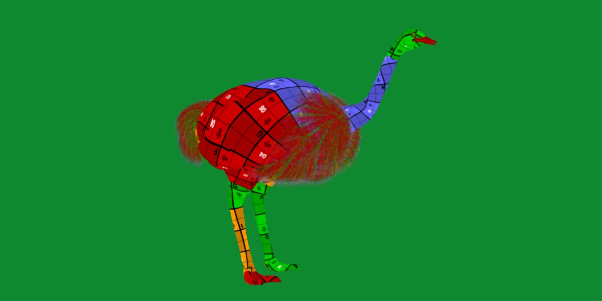 Ostrich Bird Low-poly 3D model_18