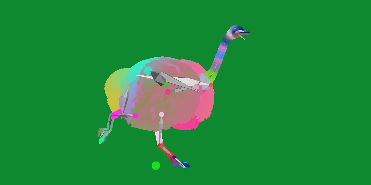Ostrich Bird Low-poly 3D model_24