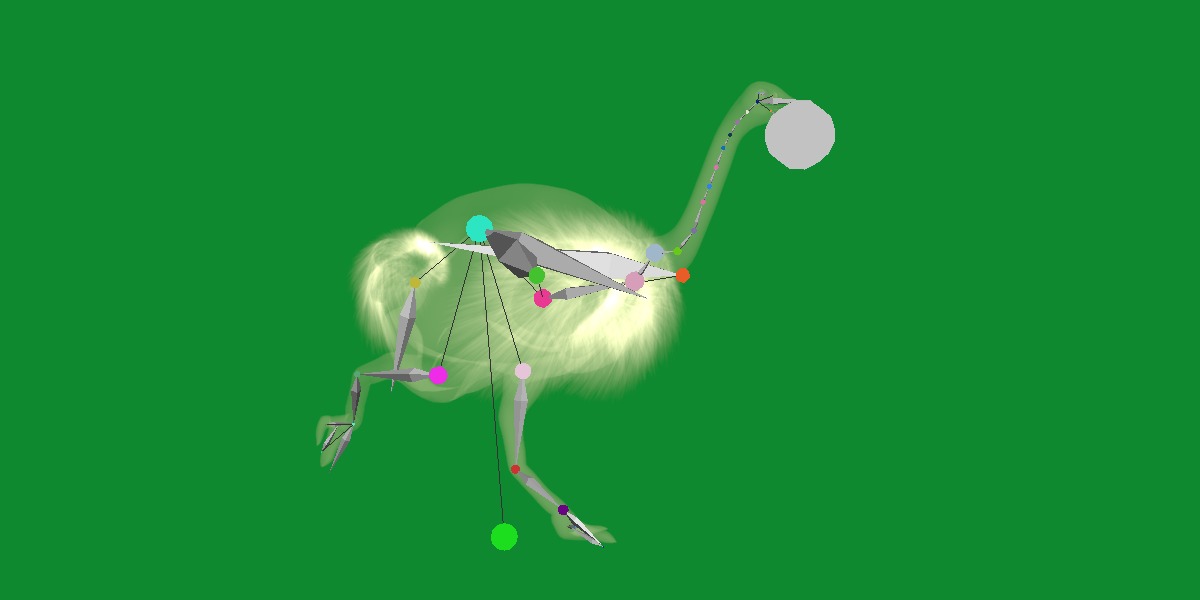 Ostrich Bird Low-poly 3D model_23