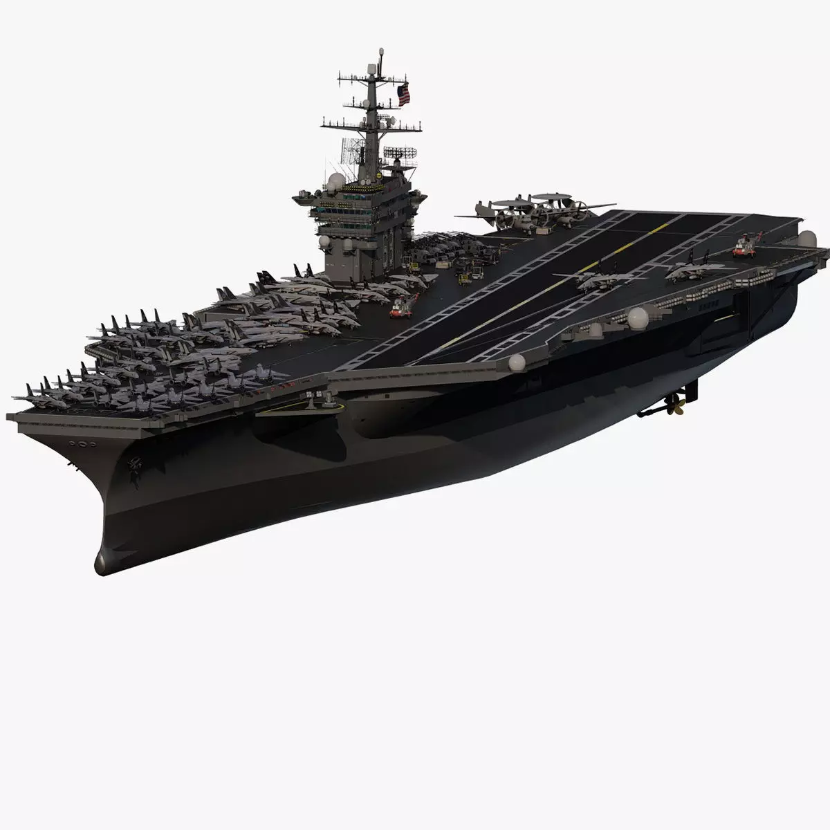 USS nimitz cvn 68 with interior 3D model