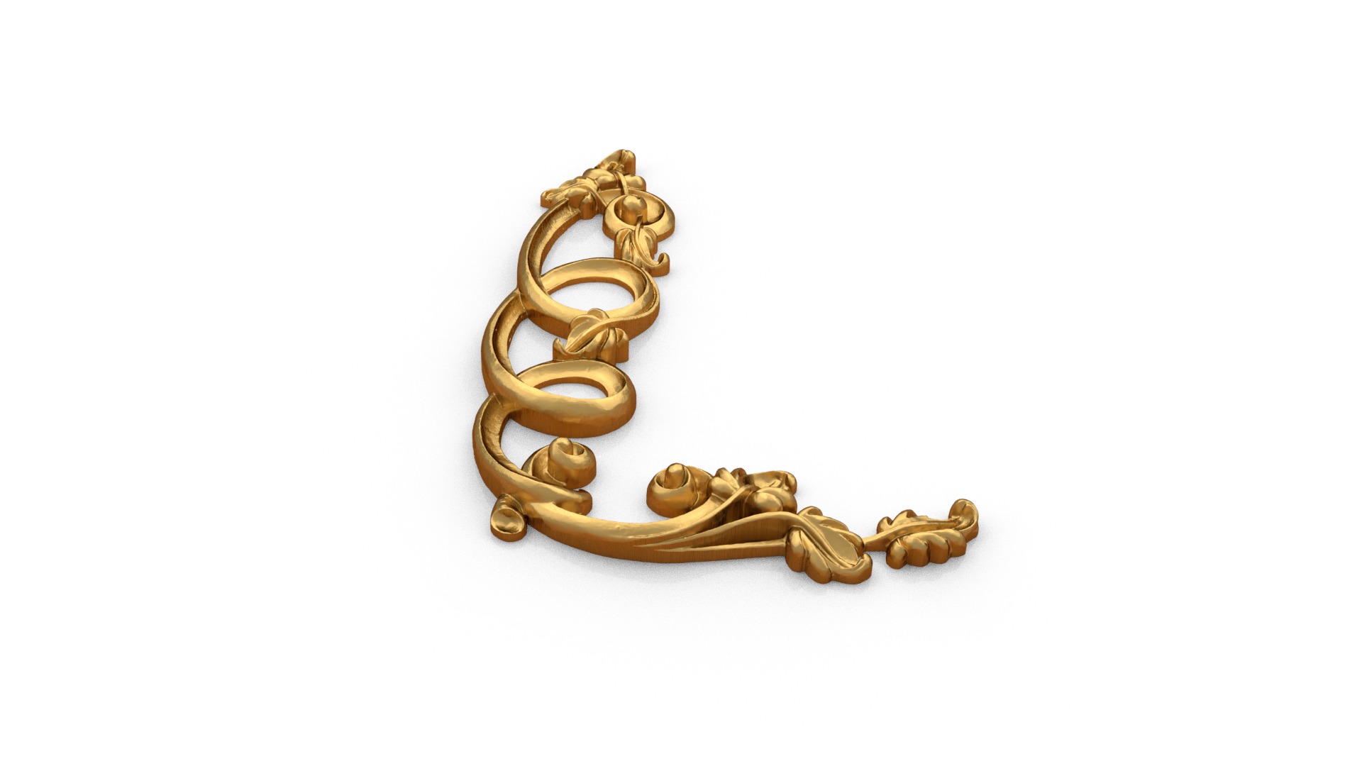 corner carved decor ornament 490 3D print model_2