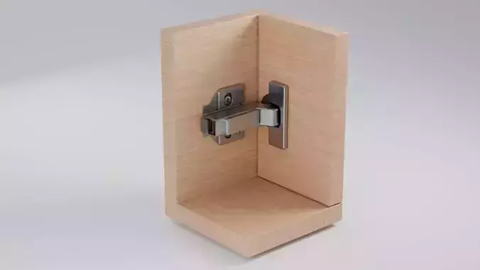 Cabinet Hinge Inset door hinge animated Low-poly 3D 