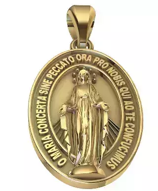 Miraculous Medal Virgin Mary Pendant 