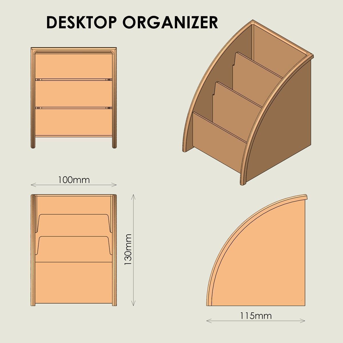 Desk Organizer 3D print model_4