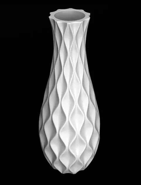 Modern white flower vase Free 3D model