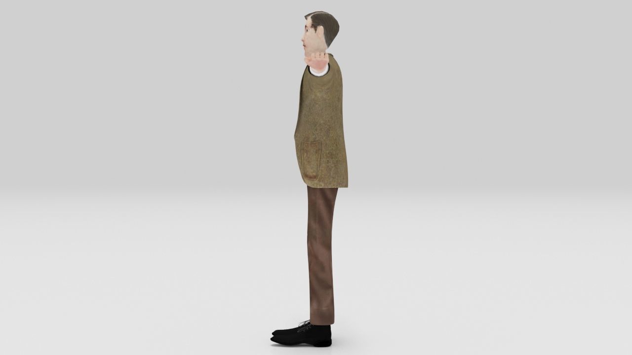 MR Bean  Actor Comedian Rigged character Lowpolys  Low-poly 3D model_3