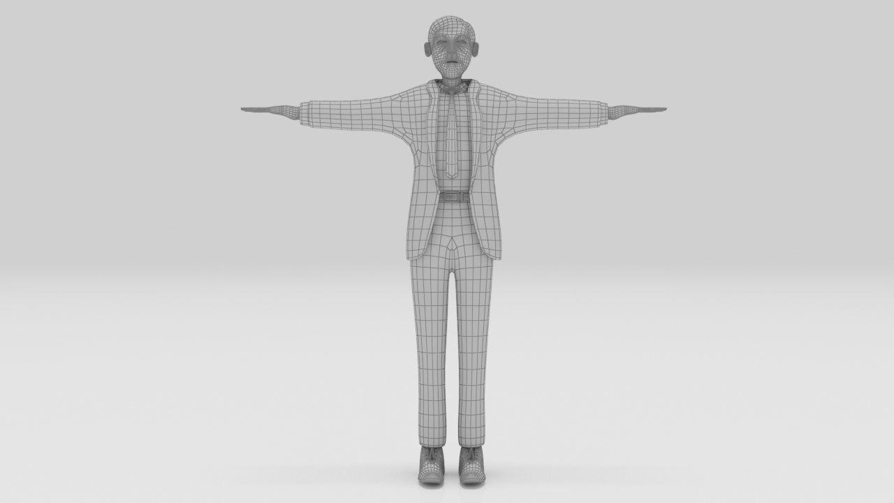 MR Bean  Actor Comedian Rigged character Lowpolys  Low-poly 3D model_9